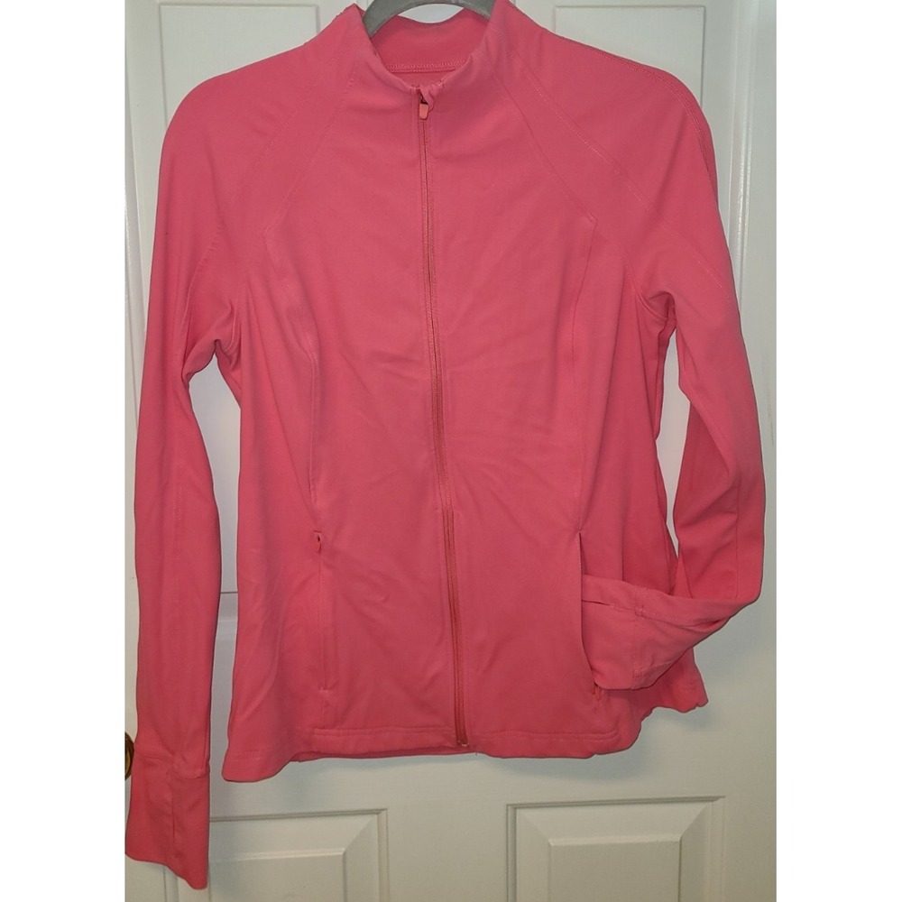 Avia Full Zip Athletic Jacket Workout Jogging Running Thumbholes Zip Pockets Med